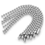 50pcs Stainless Steel Ball Bead Chain for DIY Dog Tag Key Rings Keychain