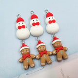 10pcs European Christmas Snowman Gingerbread Man Resin Charms For Earring