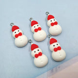 10pcs European Christmas Snowman Gingerbread Man Resin Charms For Earring