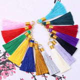 10Pcs Ring Silk Tassel Charms for Earrings Pendant DIY Jewelry Making