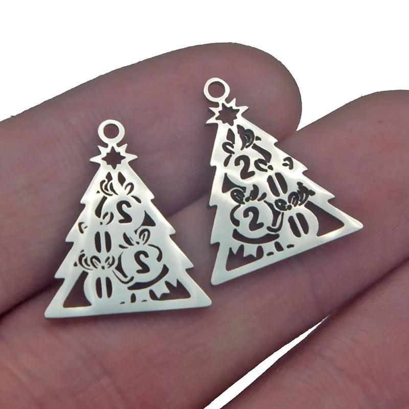 Stainless Steel Christmas Snowman Pendant Charms for DIY Jewelry