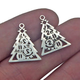 Stainless Steel Christmas Snowman Pendant Charms for DIY Jewelry