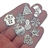 Stainless Steel Christmas Snowman Pendant Charms for DIY Jewelry