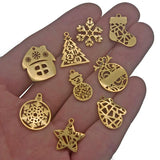 Stainless Steel Christmas Snowman Pendant Charms for DIY Jewelry