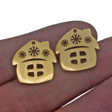 Stainless Steel Christmas Snowman Pendant Charms for DIY Jewelry