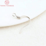 20PCS 16MM 24K Plated Brass Earring Hooks for Diy Jewelry