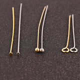 100pcs Stainless Steel Head Pins Eye Pins for DIY Jewelry Making
