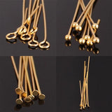 100pcs Stainless Steel Head Pins Eye Pins for DIY Jewelry Making