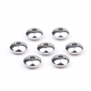 50pcs Stainless Steel Flat Round Bead Spacer for DIY Jewelry Making
