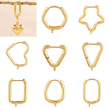 5pcs 316L Stainless Steel Heart Hoop Earrings Geometric Oval Earring Base