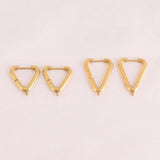 5pcs 316L Stainless Steel Heart Hoop Earrings Geometric Oval Earring Base