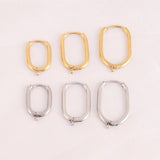 5pcs 316L Stainless Steel Heart Hoop Earrings Geometric Oval Earring Base
