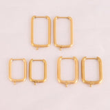 5pcs 316L Stainless Steel Heart Hoop Earrings Geometric Oval Earring Base