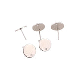 50Pcs 8/10/12mm Stainless Steel Earring Findings Charms DIY Bulk
