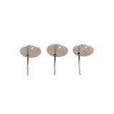 50Pcs 8/10/12mm Stainless Steel Earring Findings Charms DIY Bulk