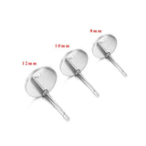 50Pcs 8/10/12mm Stainless Steel Earring Findings Charms DIY Bulk