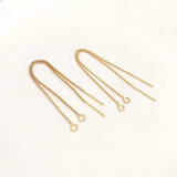 10PCS 80MM 14K Plated Stud Earring Chain DIY Jewelry Findings