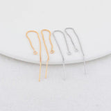10PCS 80MM 14K Plated Stud Earring Chain DIY Jewelry Findings