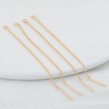 10PCS 80MM 14K Plated Stud Earring Chain DIY Jewelry Findings