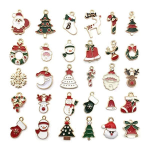 38 Pcs Christmas Dripping Charms Pendant Xmas DIY Jewelry Making Finding