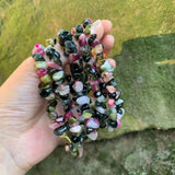 Pink Tourmaline Bracelet Irregular Jewelry Healing Beads Women