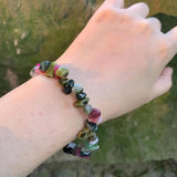 Pink Tourmaline Bracelet Irregular Jewelry Healing Beads Women