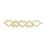 3pcs Fine Copper Zircon Hearts Knot Connectors Charm Necklace Pendants