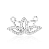 3pcs Fine Copper Zircon Hearts Knot Connectors Charm Necklace Pendants