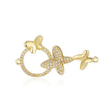 3pcs Fine Copper Zircon Hearts Knot Connectors Charm Necklace Pendants