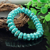 Turquoise Skull Bracelet Men Fine Jewelry Beads Elastic Bangle