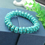 Turquoise Skull Bracelet Men Fine Jewelry Beads Elastic Bangle