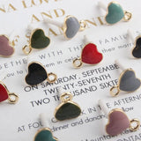 10pcs Heart Stud Earrings Enamel Candy Alloy Pendant for DIY Jewelry