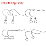 50pcs 925 Silver Plated Earring Hooks Allergy-Free Clasps for DIY Jewelry Making