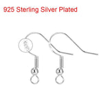 50pcs 925 Silver Plated Earring Hooks Allergy-Free Clasps for DIY Jewelry Making