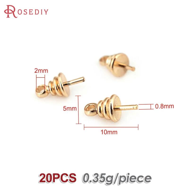 18K Brass Half Hole Pearl Beads Connect DIY Jewelry Making for Women