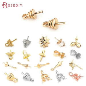 18K Brass Half Hole Pearl Beads Connect DIY Jewelry Making for Women