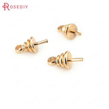 18K Brass Half Hole Pearl Beads Connect DIY Jewelry Making for Women
