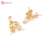 18K Brass Half Hole Pearl Beads Connect DIY Jewelry Making for Women