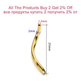 100Pcs Brass Tube Bead Smooth Spacer Curved S Tube DIY Craft Jewelry