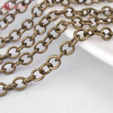 5M Antique Bronze Iron Round Link Chains 4MM DIY Jewelry Findings