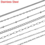 2m Stainless Steel Cuban Chains Bulk Lot for Necklace Bracelet DIY