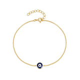 Sterling Silver Evil Eye Charm Bracelet Women Boho Lucky Chain