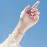 925 Silver Zircon Star Bead Bracelet&Bangle for Women