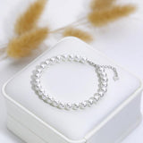 925 Silver Pearl Bracelet for Women Jewelry, Hand Pearl Bead Bangle