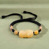 Silk Jade Pixiu Bracelet Natural Men Women Talismans Jewelry