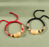 Silk Jade Pixiu Bracelet Natural Men Women Talismans Jewelry