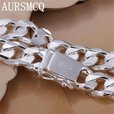 Luxury Women's Sterling Silver Bracelet - 10MM Square Gem