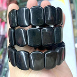 Hei Shi Stone Beads Bracelet Natural Gemstone DIY Loose Jewelry Bangle