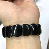 Hei Shi Stone Beads Bracelet Natural Gemstone DIY Loose Jewelry Bangle