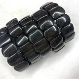 Hei Shi Stone Beads Bracelet Natural Gemstone DIY Loose Jewelry Bangle
